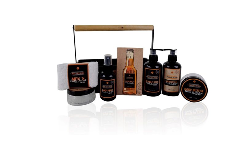 MEN'S COLLECTION badset in metalen mand