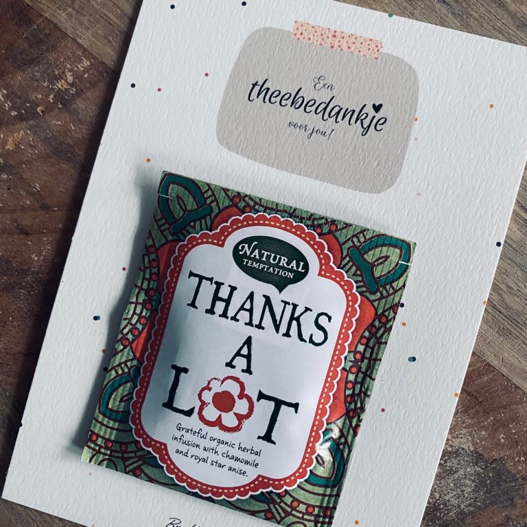 Thee kaart "Een thee bedankje voor jou"