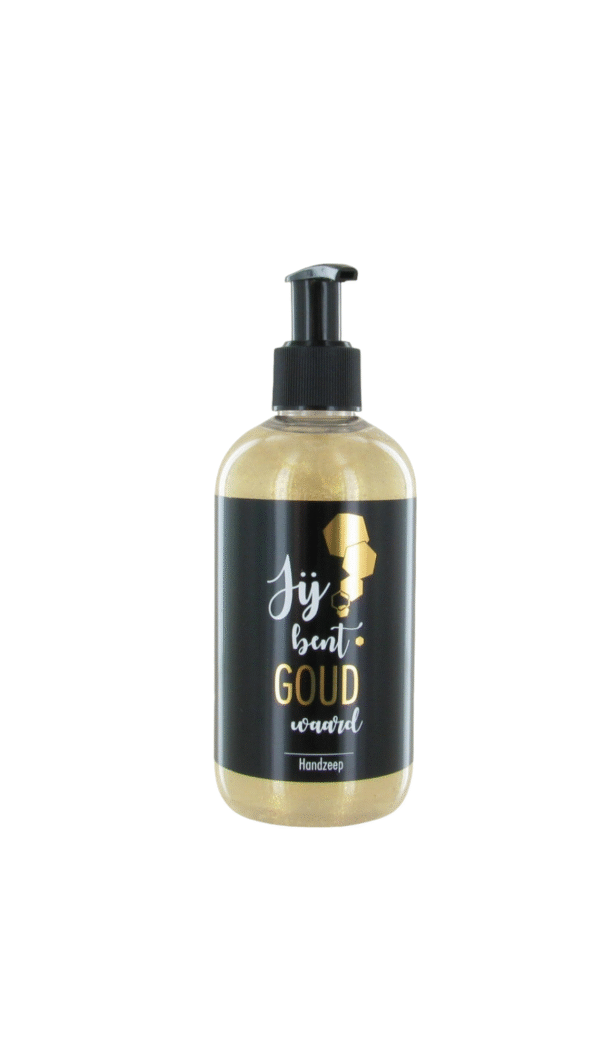 Handzeep "Je bent goud waard" 300 ml (zwart)