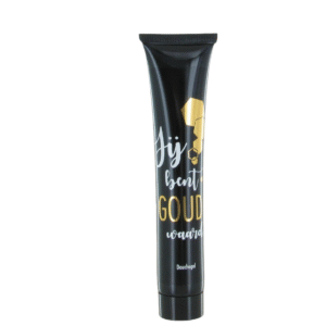 Douchegel kleine tube "Je bent goud waard" 50 ml (zwart)