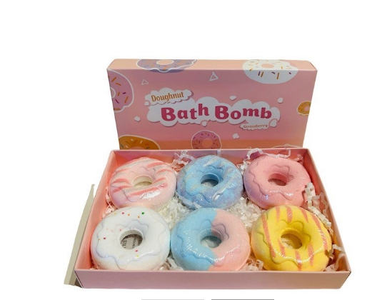 Donut bath bomb bruisbal in gift box